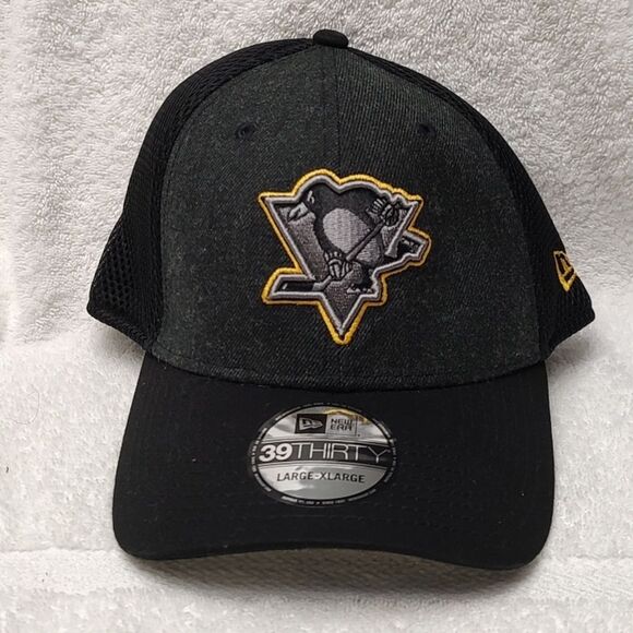 New Era Blue 39THIRTY Pittsburgh Penguins Scuba Stretchfit Hat - New - Picture 1 of 8